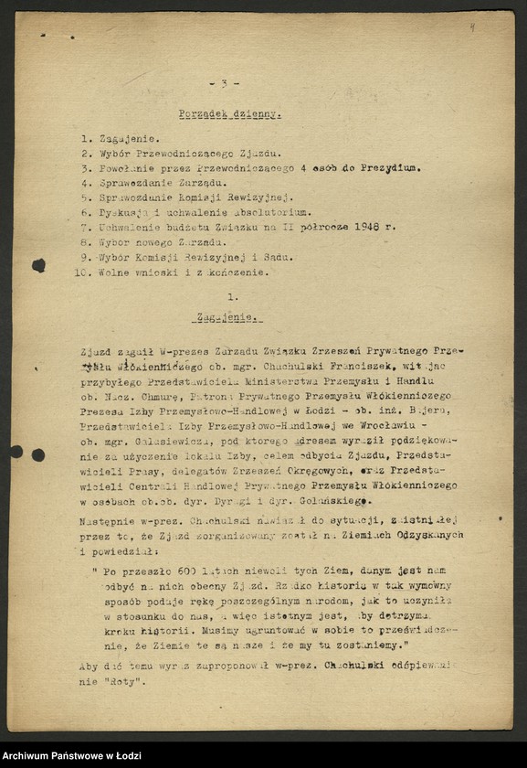 Obraz 5 z jednostki "Związek Zrzeszeń Prywatnego Przemysłu Włókienniczego; protokół z Walnego Zjazdu Delegatów, sprawozdanie [z działalności, wykaz przedsiębiorstw]"