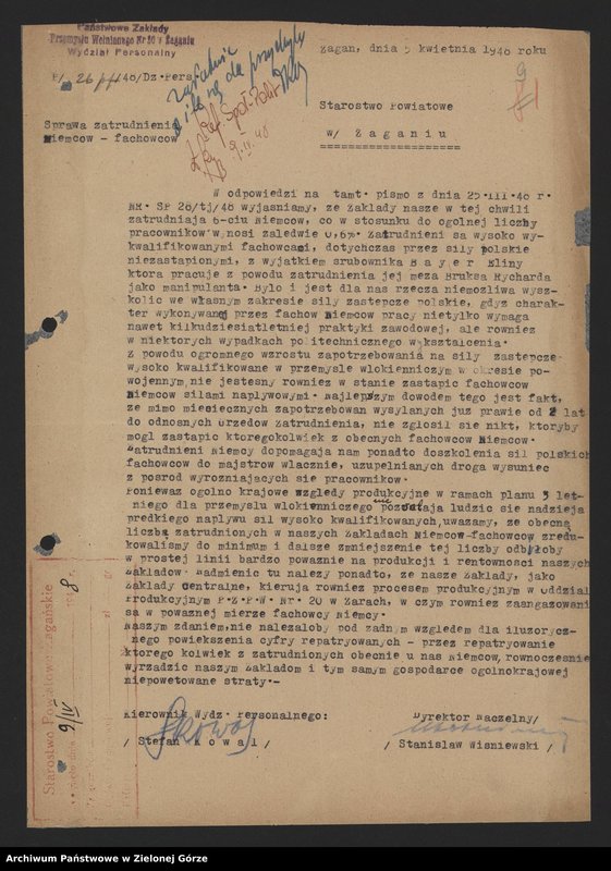 Obraz 11 z jednostki "Sprawy ludności niemieckiej - wysiedlanie Niemców - pisma , okólniki ."