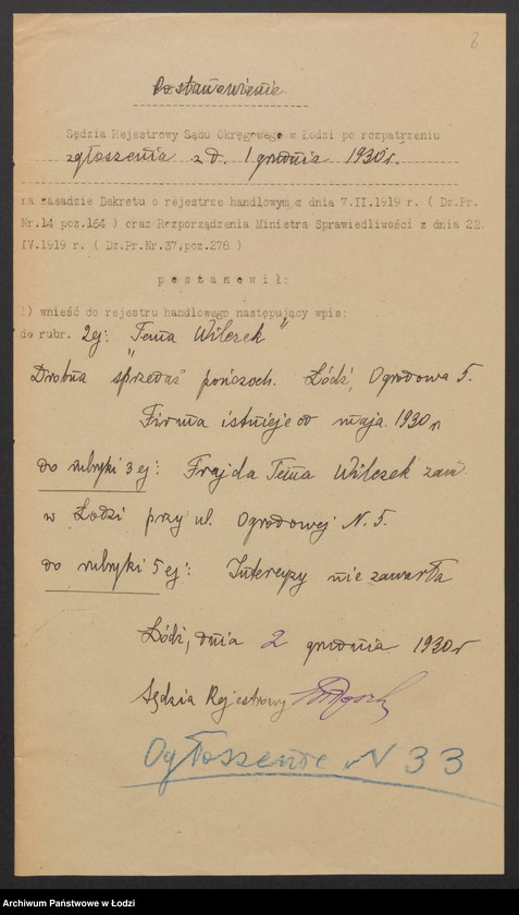 Obraz 10 z jednostki "Tema Wilczek – sprzedaż pończoch"