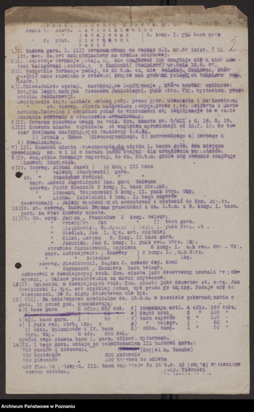 Obraz z jednostki "/Rozkazy Komendy Miasta Poznania/, do nr 200."