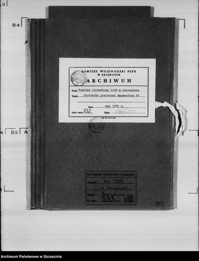 image.from.unit.number "Protokoły posiedzeń Egzekutywy Komitetu Wojewódzkiego Polskiej Zjednoczonej Partii Robotniczej: 16, 30 maja 1978 r."