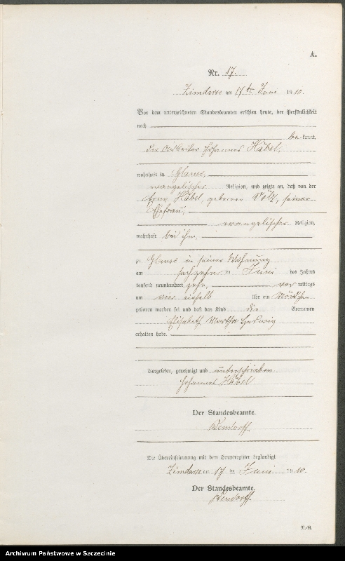 Obraz 20 z jednostki "Geburtsregister"