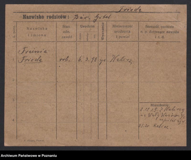 Obraz 3 z jednostki "Fric (Fritz, Fritsch) - Fridlinska"