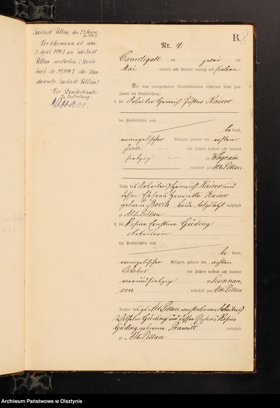 image.from.unit.number "Heiraths-Haupt-Register Nr 1 - 22"