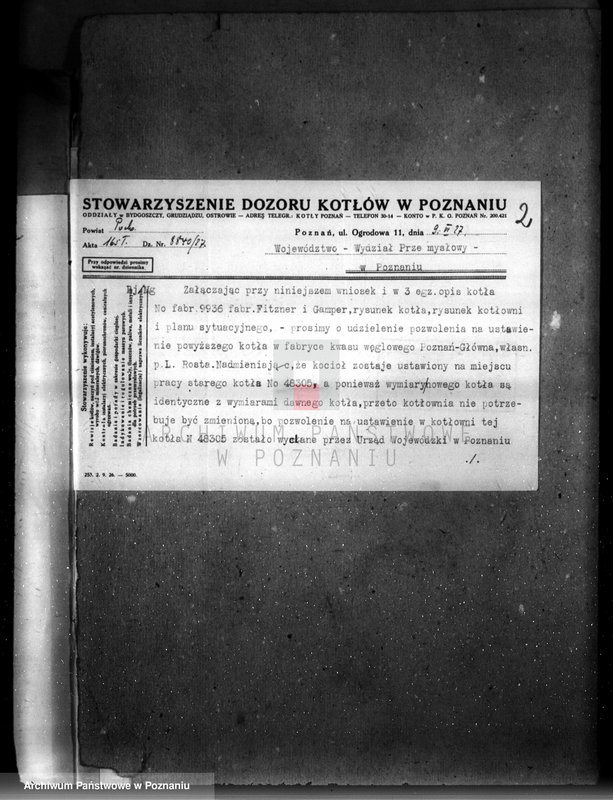 image.from.unit.number "Fabryka kwasu węglowego własność L. Rost Poznań-Główna  nr woj. 5958"