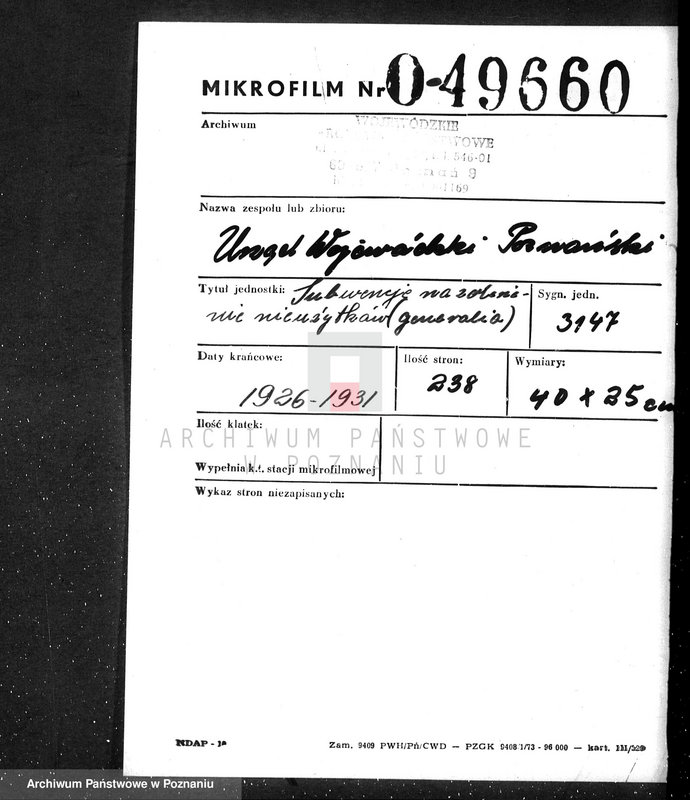 image.from.unit.number "Subwencje na zalesienie nieużytków /generalia/"