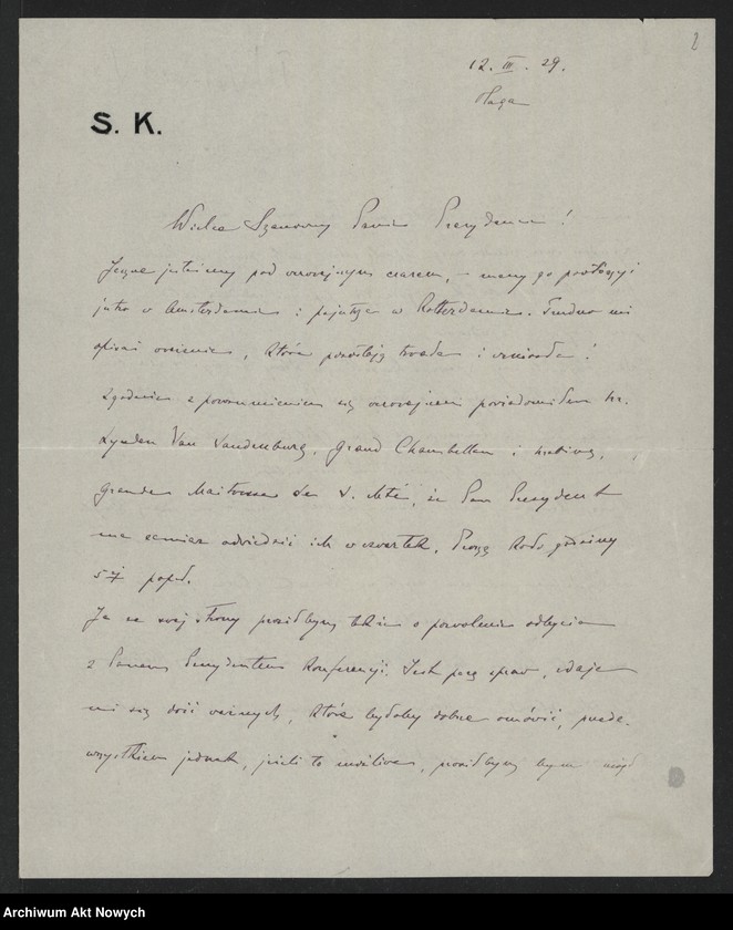 image.from.unit.number "Kętrzyński Stanisław (profesor, poseł RP w Holandii); Załączniki: a) telegram podpisany "Amitiés Polonaises"; b) kopia listu T. Du Monceau; L.4"