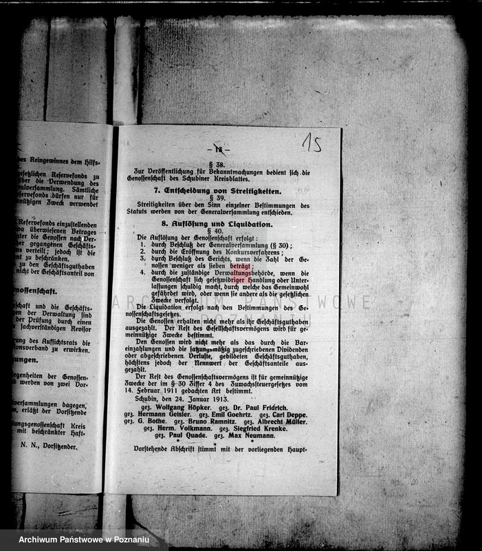 Obraz 19 z jednostki "Kleinsiedlungs Genossenschaft Schubin /Przymusowa administracja spółdzielni/"