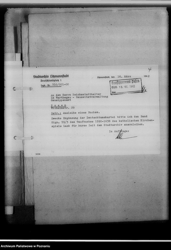 Obraz 8 z jednostki "[Korespondencja w sprawie wypożyczenia ksiąg kościelnych]"