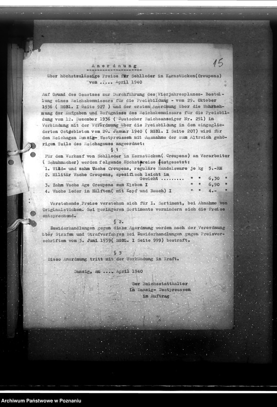 Obraz 20 z jednostki "Laderwirtschaft - Regelung der Lederpreise"