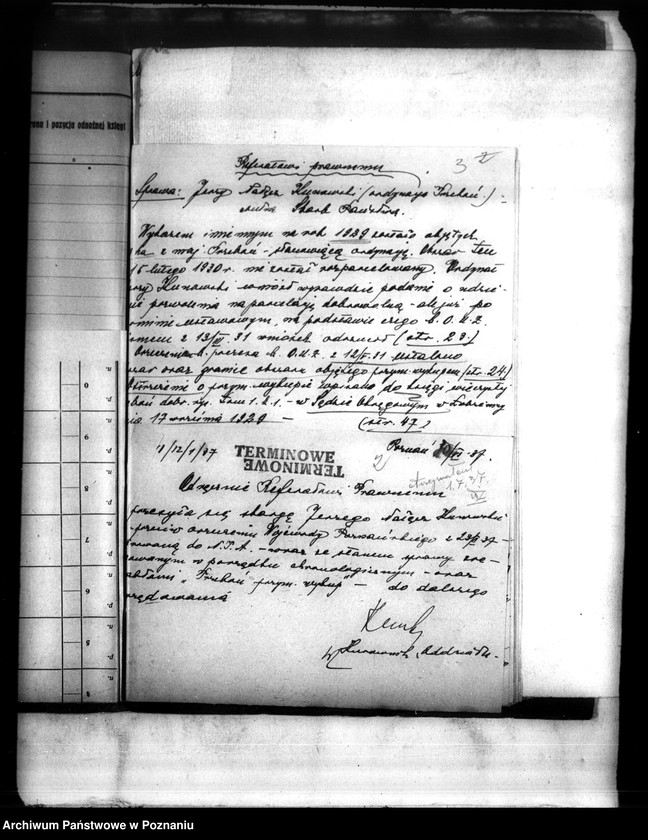 Obraz 6 z jednostki "Jerzy Nałęcz-Kunowski z Łobżenicy, skarga do NTA na orzeczenie Urzędu Wojewódzkiego z dnia 23,II,37 w sprawie przymusowego wykupu"