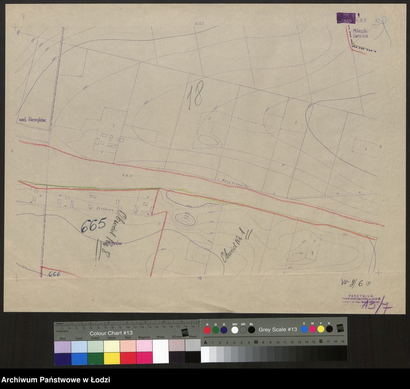 Obraz 1 z jednostki "Plan m. Łodzi 1:2000 z oznaczeniem podziału miasta na Obwody Komitetów Blokowych. Sekcja SO 7"