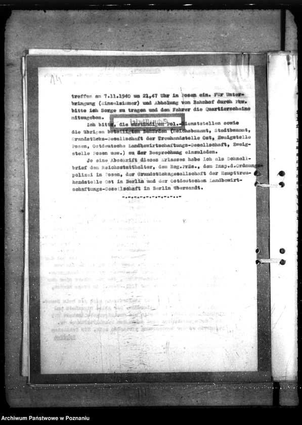 Obraz 19 z jednostki "Allgemeine Wohnungsfragen der Polizeiverwaltung Posen"