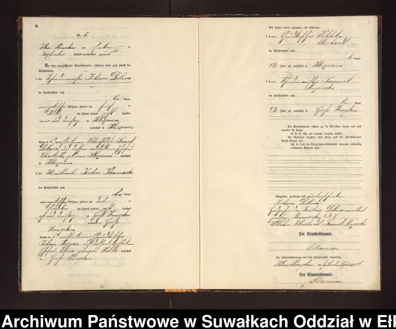 image.from.unit.number "Heiraths-Neben-Register des Preussischen Standes-Amtes Gross Konopken Kreis Loetzen"