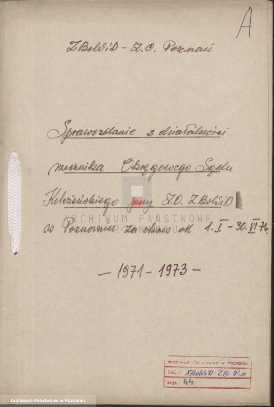 Obraz 4 z jednostki "Sprawozdanie z działalności Rzecznika Okręgowego Sądu Koleżeńskiego za okres od 1.l. - 30.Vl.1971 roku - 1973 roku"