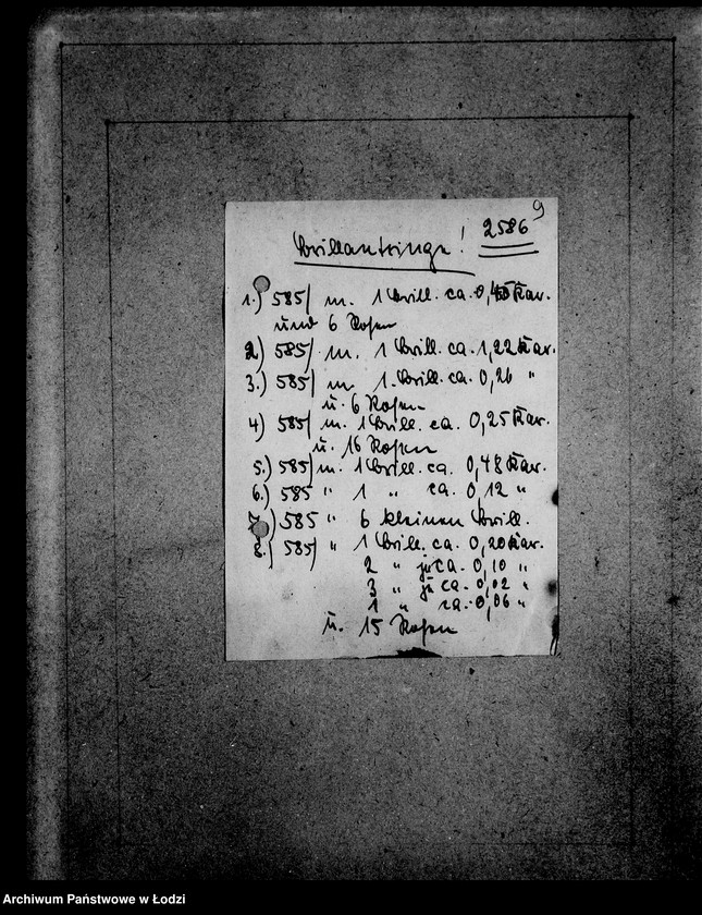 Obraz 13 z jednostki "Kripo.Unterlagen 2400-2600 [Dokumenty konfiskaty majątku ruchomego u Żydów]"