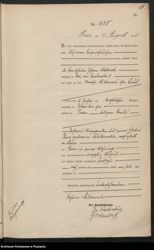 Obraz 5 z jednostki "Księga miejscowa zgonów tom IV [Rejestr główny zgonów]"