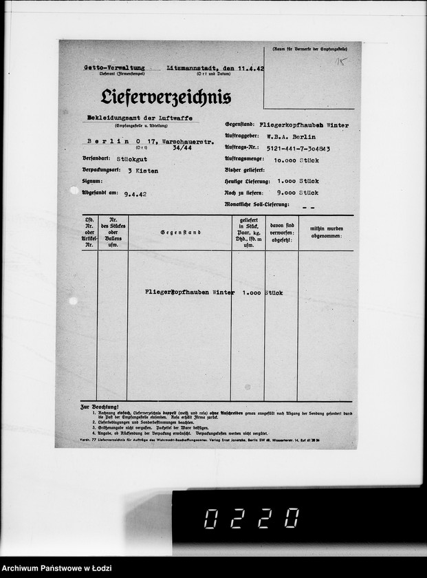 Obraz 19 z jednostki "441 Fliegerhauben Winter. Auslieferung"