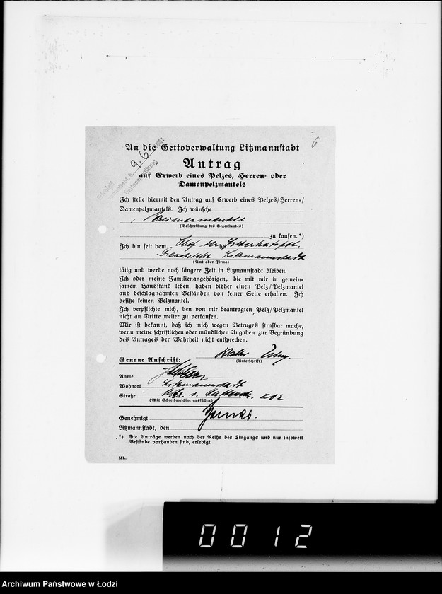 Obraz 10 z jednostki "Erledigte Rechnungen u.Pelzanträge Div.Sachen"