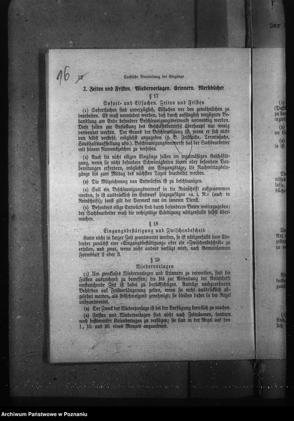 Obraz 20 z jednostki "Geschäftsordnung Abt. II a (i podział czynności)"