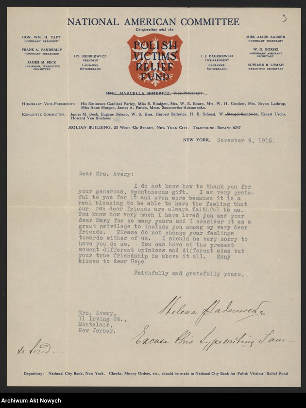image.from.unit.number "Magg Mary; Załączniki: list H. Paderewskiej do p. Avery, z 1915 r.; L.1"