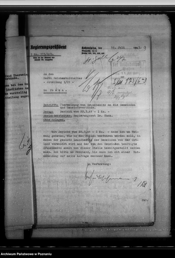 Obraz 13 z jednostki "Zuweisung der beschlagnahmten Grundstücke an diwe Gemeinden. Lehrlingsheim in der Ostgebieten"