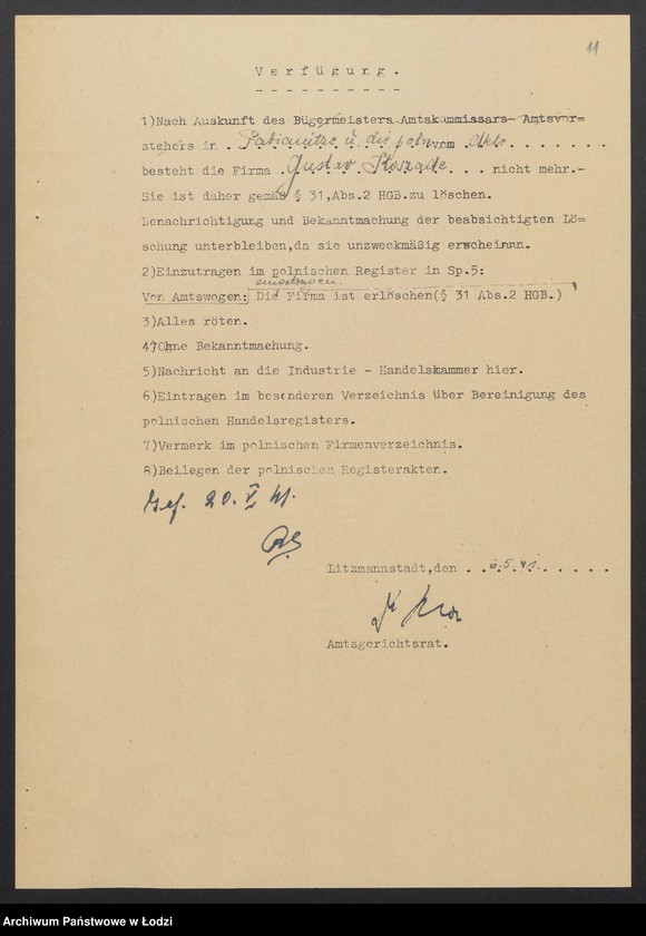 Obraz 13 z jednostki "Gustaw Koszade – kupno i sprzedaż przędzy i odpadków"