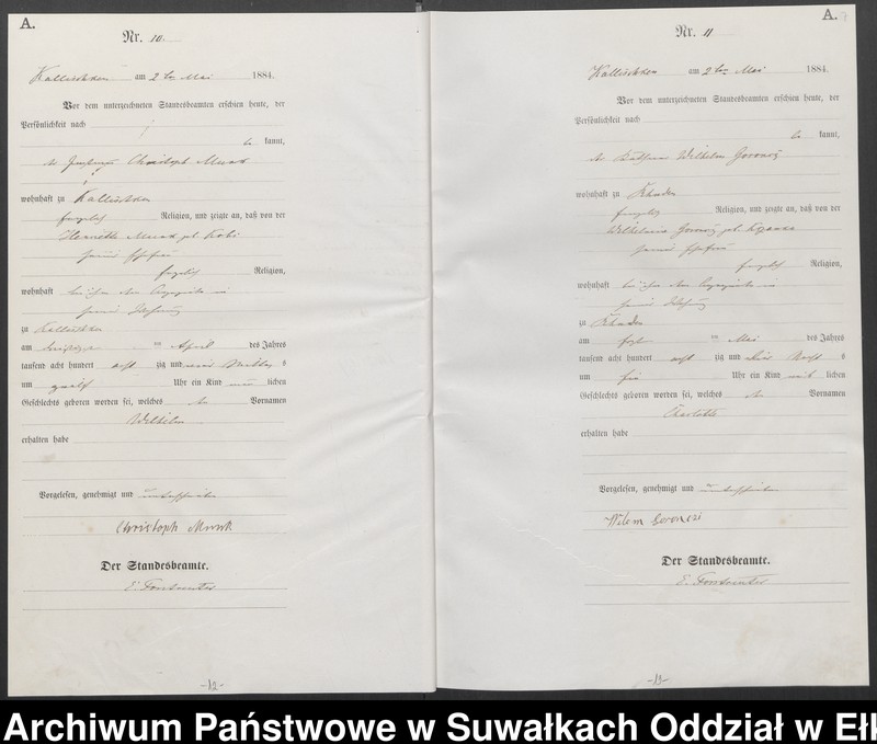 image.from.unit.number "Geburts-Haupt-Register des Königlichen Preussischen Standes-Amtes Kallischken Kreis Johannisburg"