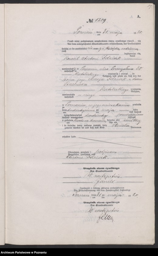 Obraz 19 z jednostki "Księga urodzeń odpis tom IV [Rejestr poboczny urodzeń]"