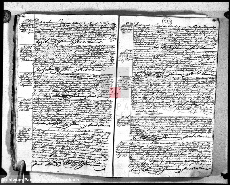image.from.unit.number "Księga duplikat urodzonych, zaślubionych i zeszłych urzędnika stanu cywilnego, parafji suwalskiey na rok 1833"