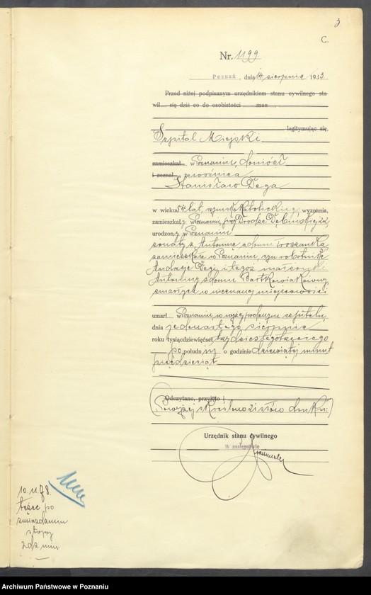 Obraz 5 z jednostki "Księga miejscowa zgonów tom III [Rejestr główny zgonów]"