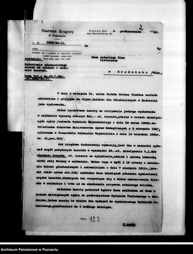 Obraz 5 z jednostki "[Dzieci upośledzone- skierowanie na naukę do zakładów specjalnych]"