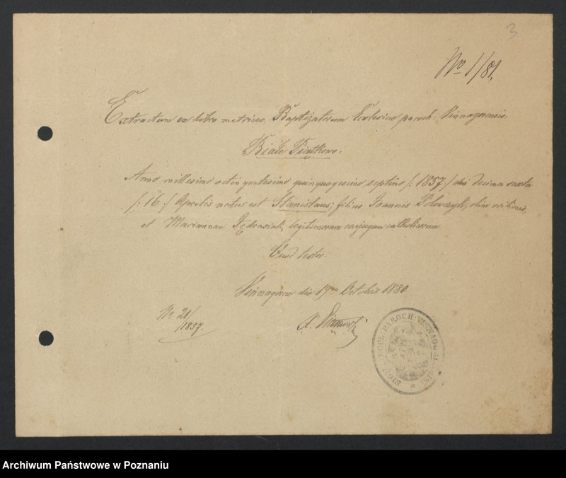 image.from.unit.number "Acta betreffend die Sammel Akten für die von den verlobten beizubringenden Urkunden und Konsenserklärungen, für die Aufgebotscheinigungen und Dispensation [...] von 1881 bis 1884"