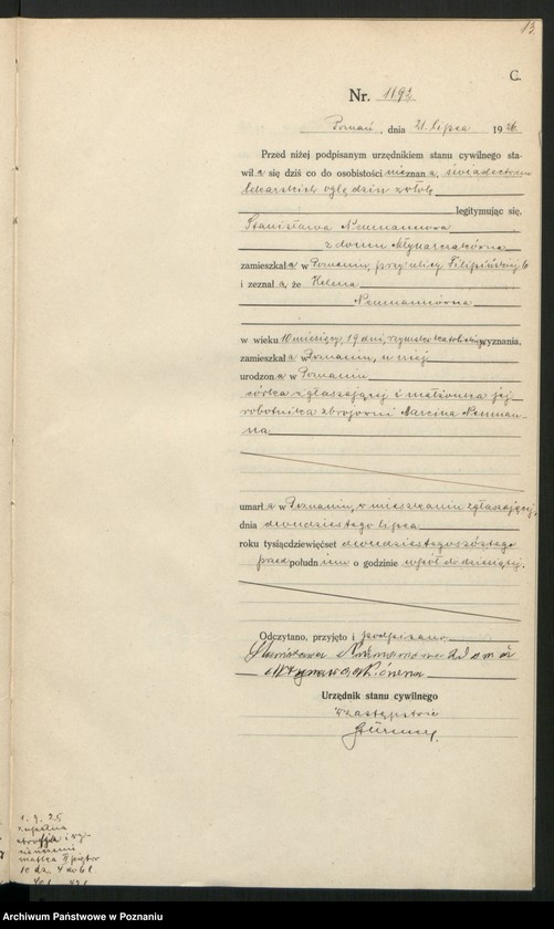 Obraz 15 z jednostki "Księga miejscowa zgonów tom III [Rejestr główny zgonów]"