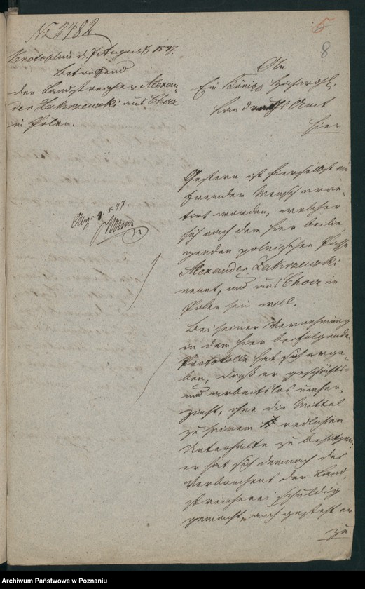 Obraz 11 z jednostki "A. betr. die Hauslieferung des hier aufgegriffenen polnischen Überläufers Alexander Zakrzewski nach Polen"