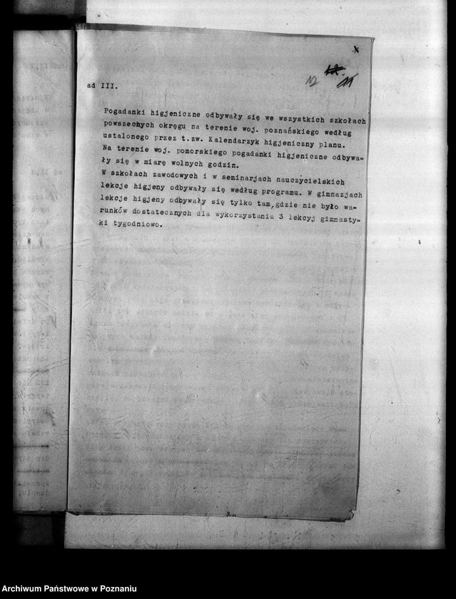 Obraz 16 z jednostki "[Sprawozdania ze stanu opieki higieniczno-lekarskiej w Okręgu Szkolnym Poznańskim]"