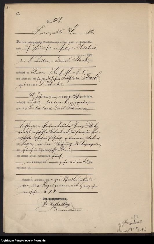 Obraz 10 z jednostki "Księga miejscowa zgonów tom III"