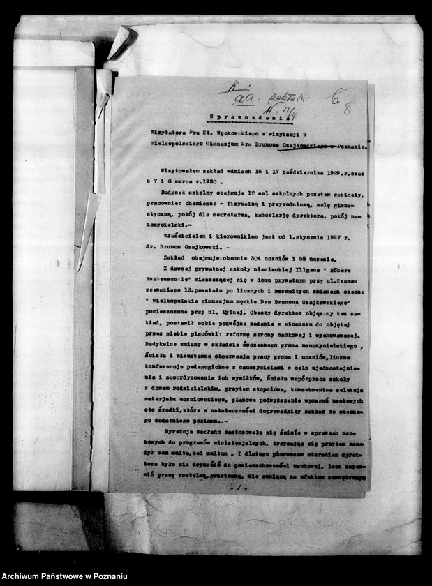 Obraz 11 z jednostki "Wielkopolskie Gimnazjum Koedukacyjne Czajkowskiego - Poznań [sprawozdania z wizytacji i sprawozdania roczne szkoły]"