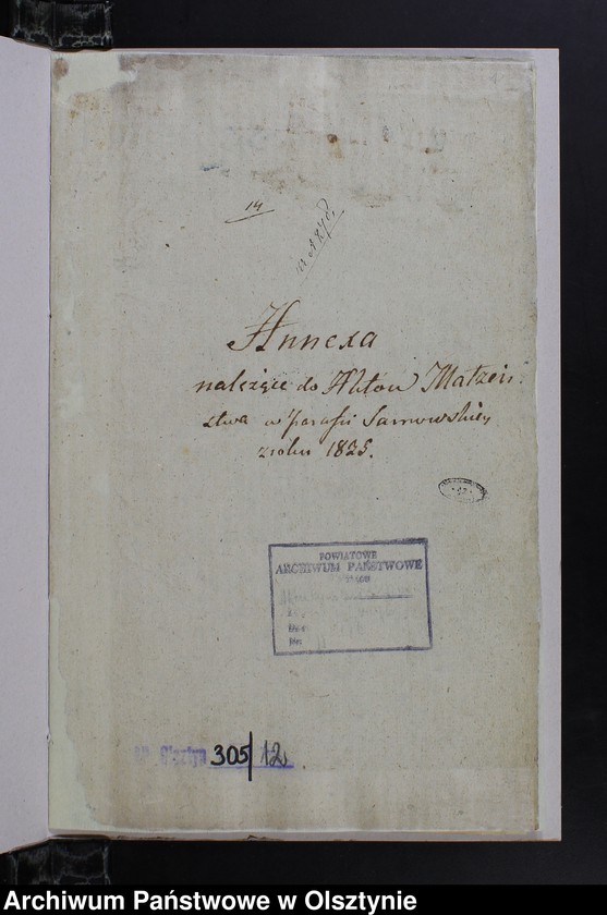 image.from.unit.number "Annexa należące do Aktów Małżenstwa w parafii Sarnowskiey z roku 1835"