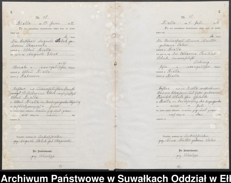 Obraz 12 z jednostki "[Sterbe-Haupt-Register des Königlichen Preussischen Standes-Amtes Bialla Kreis Johannisburg]"