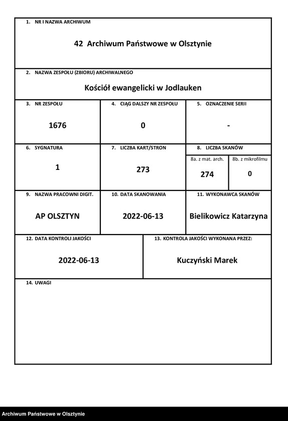 image.from.unit.number "Taufregister der Kirche zu Jodlauken"