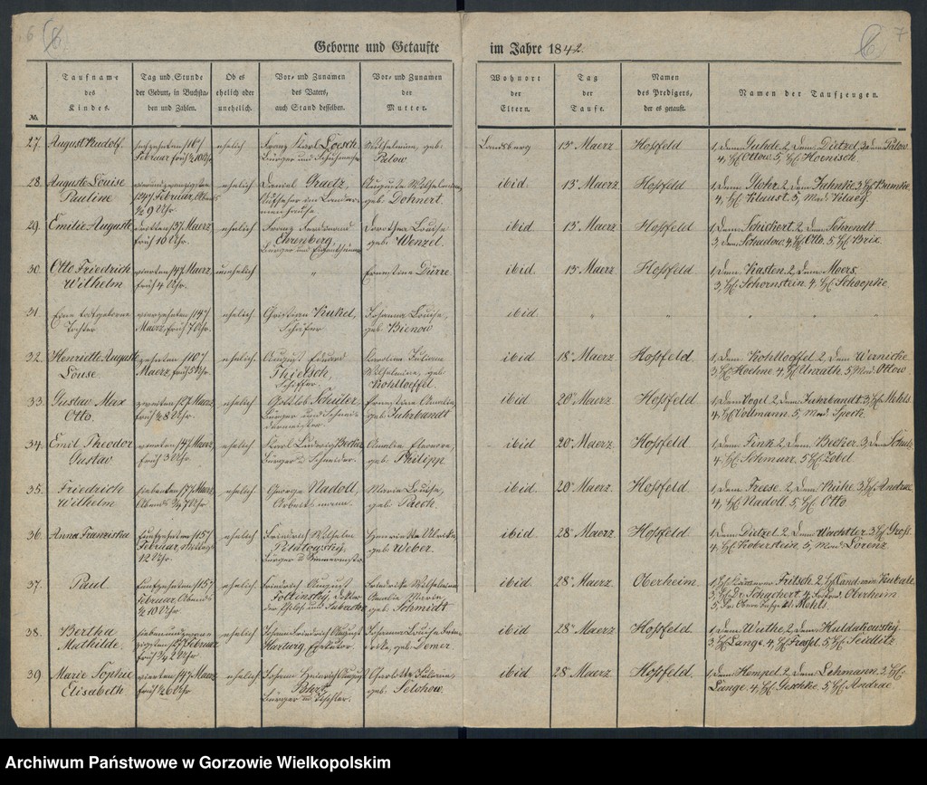 image.from.unit.number "Duplikate der Kirchenbücher der Parochie der Hauptkirche zu Landsberg an der Warthe (zawiera także księgę zgonów Konkordien Kirche z 1842 r.)"