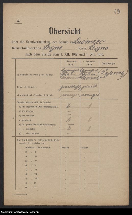 Obraz 15 z jednostki "[Dane dotyczące poszczególnych szkół leżących na terenie Inspektoratu Szkolnego w Lesznie]"
