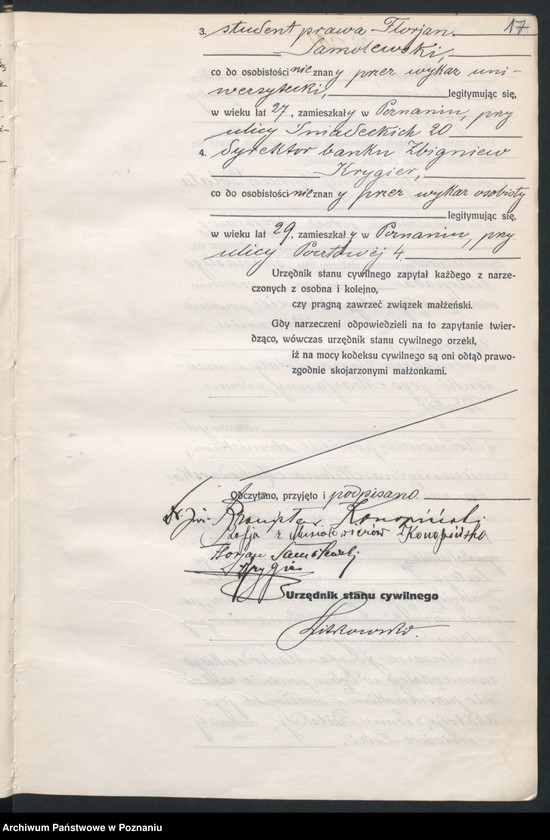 Obraz 19 z jednostki "Księga miejscowa małżeństw tom II [Rejestr główny małżeństw]"