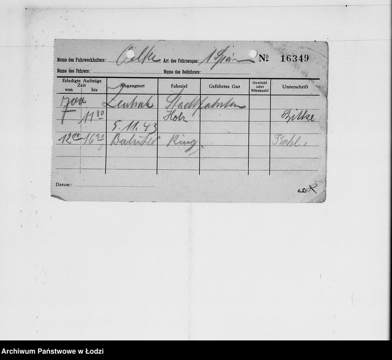 Obraz 13 z jednostki "Theodor Oelke [rachunki za dostawy towarów dla Getta]"