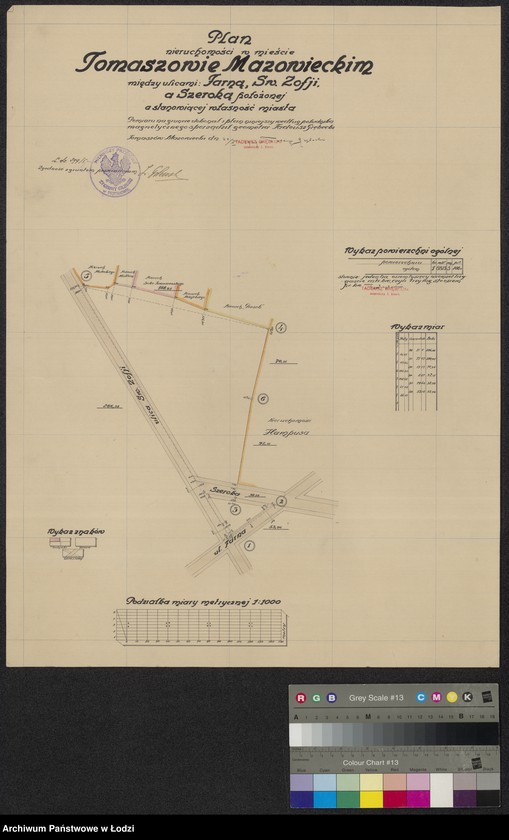 Obraz 1 z jednostki "Plan nieruchomości w mieście Tomaszowie Mazowieckim między ulicami: Farną, Św. Zofii, a Szeroką położonej a stanowiącej własność miasta"