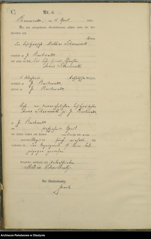 image.from.unit.number "Sterbe-Haupt-Register Nr 1 - 45"