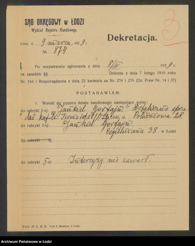 Obraz 5 z jednostki "Jankiel Gorfajn- detaliczna sprzedaż kafli"