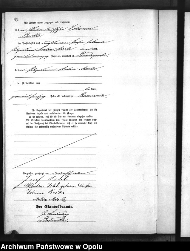 Obraz 15 z jednostki "Urząd Stanu Cywilnego w Baborowie. Ksiega małżeństw miejscowa rok 1883"