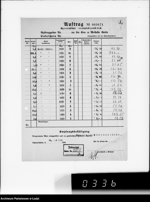 Obraz 7 z jednostki "Aufträge Litzm. Warenhandelsgesellschaft"